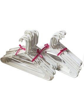Bundles of 50 Preloved White Plastic Clothes Hangers